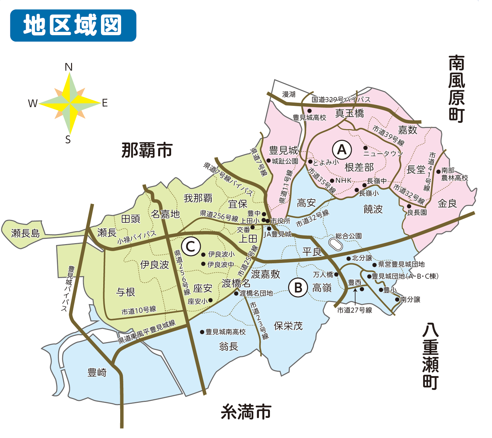 区割りの地図