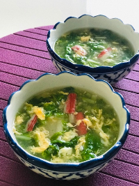 山東菜とコーンのとろーりスープ