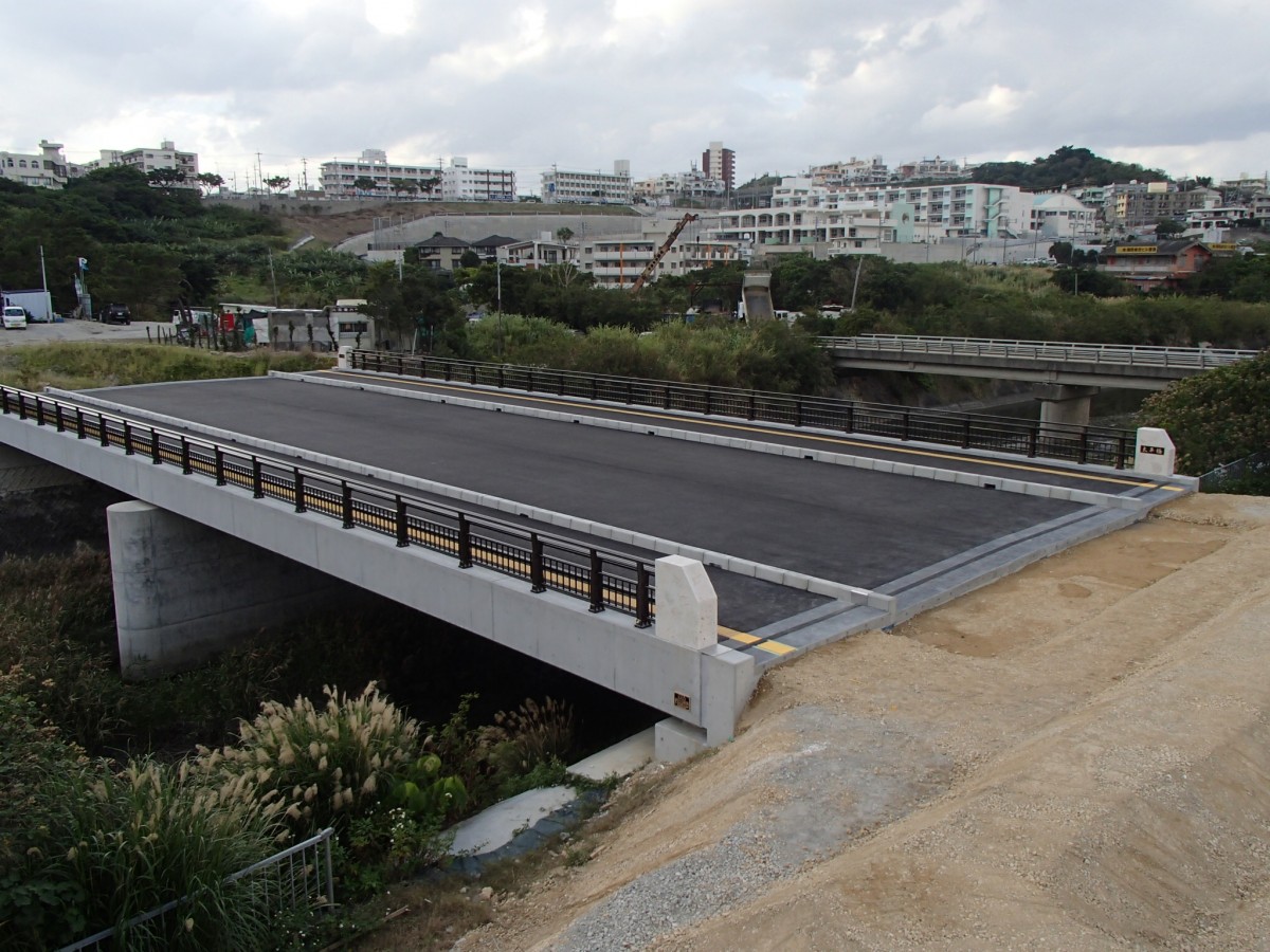 太平橋の脇で太平橋と奥の建物を写している写真