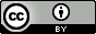 「cc」という文字と、人を表すマーク、「BY」という文字が灰色の長方形の上に配置された、クリエイティブ・コモンズのバナーイラスト